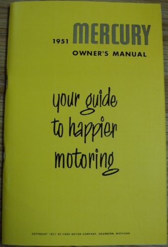 1951 Mercury Owners Manual Monterey New Reproduction