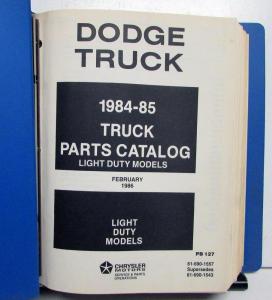 1984 1985 Dodge Light Duty Truck Dealer Parts Catalog Book Pickup Ramcharger Van