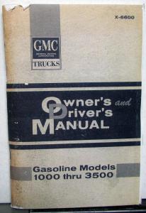 1966 GMC Pickup Truck 1000 1500 2500 3500 Owners Manual Suburban Panel