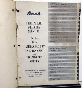 1955 AMC Nash Ambassador Statesman Rambler Body Service Shop Manual Repair