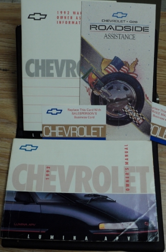 1992 Chevrolet Lumina APV Owners Manual Van