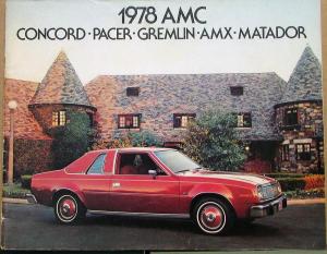 1978 AMC Concord Pacer Gremlin AMX Matador CANADIAN Sales Brochure Original