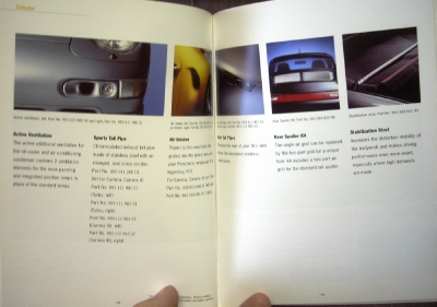 2000 Porsche Dealer Accessories Sales Brochure Catalog 911 Dated 8/99 Tequipment