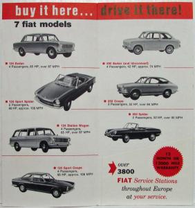 1968 Fiat 124 and 850 Buy It Here Drive It There Overseas Purchase Sales Folder