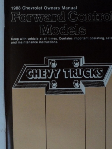 1988 Chevrolet Truck Forward Control Models Owners Manual