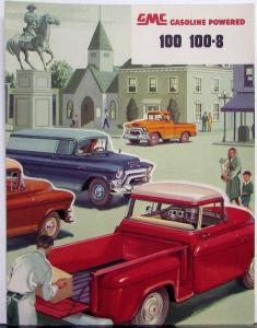 1955 GMC 100 100 8 Pickup Panel Suburban Gas Trucks Sales Brochure Folder Orig