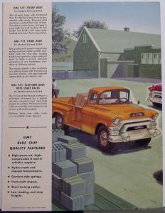 1955 GMC 250 250-8 Gas Eng Pickup Panel Platform Truck Sale Brochure Folder Orig