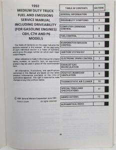 1992 GMC/Chevy TopKick/Kodiak/Medium-Duty FC Fuel and Emissions Service Manual