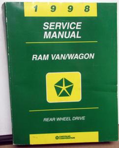 1998 Dodge Ram Van Wagon Dealer Service Shop Repair Manual Rear Wheel Drive