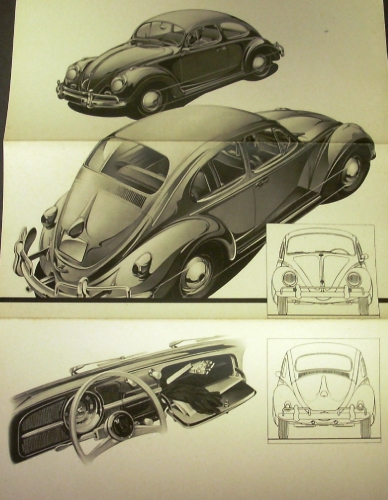 1958 Volkswagen VW Sales Brochure Leaflet Sedan Standard De Luxe