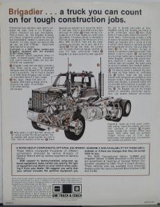 1980 GMC Brigadier Series 8000-9500 Construction Truck Sale Brochure Data Sheet