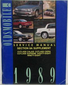 1989 Oldsmobile Service Manual Section 8A Supplement Ciera Calais Supreme 98 88