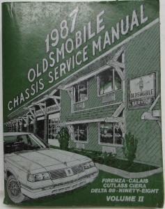 1987 Oldsmobile Chassis Service Manual - Firenza Calais Ciera 88 98 - 2 Vol Set