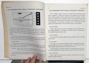 1953 Oldsmobile Service Shop Repair Manual Dynaflow Supplement
