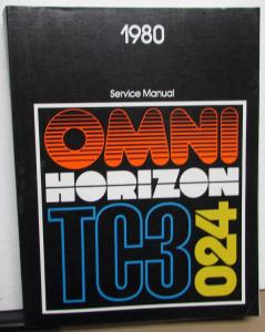1980 Dodge Omni & Plymouth Horizon Service Shop Repair Manual TC3 024 Original