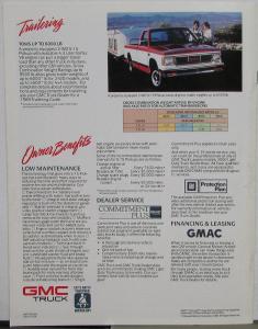 1989 GMC S-15 Pickup Truck Sierra 4x4 Club Coupe Sales Brochure Original