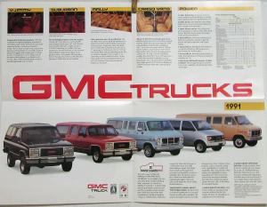 1991 GMC Safari Jimmy Sonoma Sierra Truck Sales Brochure Folder Poster Original