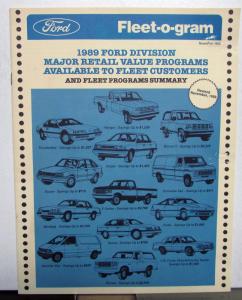 1989 Ford Fleet Dealers Album Trucks Mustang Thunderbird Ranger