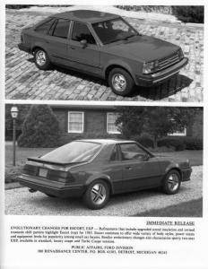 1985 Ford Escort and EXP Press Photo 0353