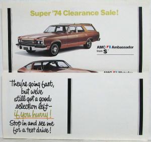 1974 AMC Super Clearance Sale Mailer Folder - Ambassador Gremlin Hornet Javelin