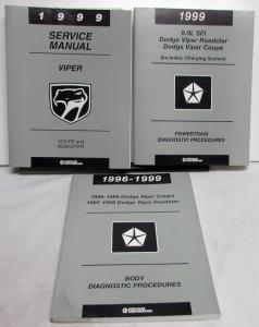 1999 Dodge Viper Dealer Service Shop Repair Manual Set Of 3 Coupe & Roadster V10