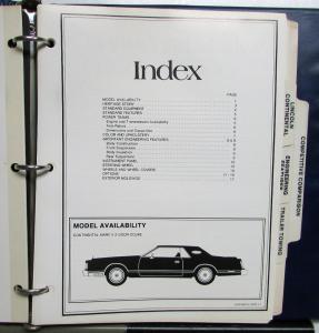 1977 Lincoln Product Facts Book Continental MarkV Lincoln Continental