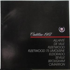 1987 Cadillac Allante DeVille Fletewood Eldorado Seville Full Line Sales Folder