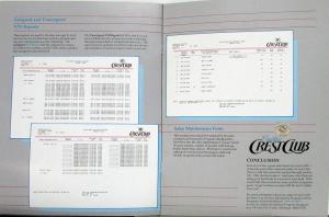 1989 Cadillac Crest Club Prog Marketing Brochure DEALER ONLY ITEM