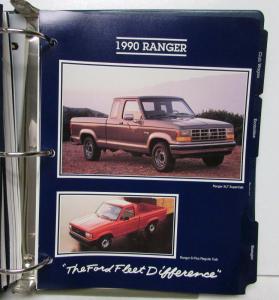 1990 Ford car & Light Truck Fleet Buyers Guide Mustang F Series Ranger Tbird