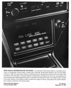 1988 Oldsmobile Available Driver Information System Press Photo 0261