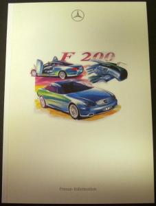 1996 Mercedes-Benz F 200 Concept Car Press Kit Paris Motor Show German Text Rare