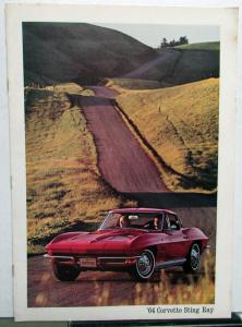 1964 Chevrolet Corvette Sting Ray ORIGINAL Sales Brochure