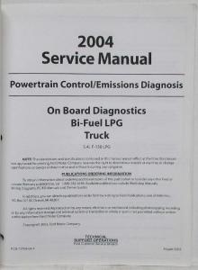 2004 Ford Bi-Fuel LPG Powertrain Control Emissions Diagnosis Service Shop Manual