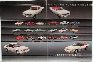 1984 Ford Mustang A Legend Turns 20 Product News Media Information Press Kit