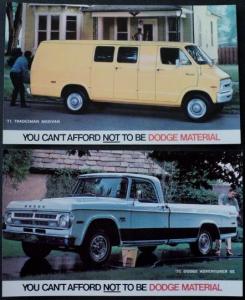 NOS Mopar 1971 Dodge Post Cards Adventurer SE Pickup Truck Tradesman Maxivan
