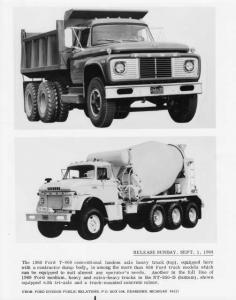 1969 Ford T-800 Contractor Dump Body and NT-950-D Cement Mixer Press Photo 0399