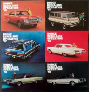 NOS 1967 Dodge Post Cards Monaco Coronet 500 Polara 500 Dart GT Sportsman Set 6