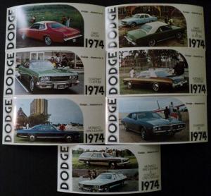 NOS 1974 Dodge Post Cards Dart Coronet Charger Monaco Set of 7