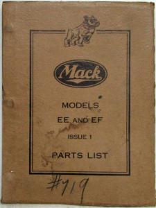 1938 Mack EE and EF Model Truck Parts Book - Number 719