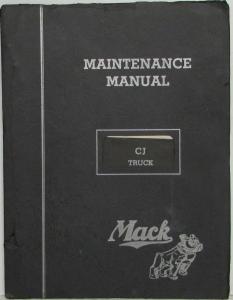 1933-1941 Mack Truck CJ Model Maintenance Shop Manual
