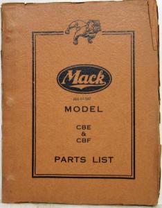 1944 Mack Truck CBE CBF Standard Pool Chassis Model Parts Book - Number 1469