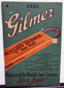 1933 Gilmer Automotive Products Catalog Car Truck Belts More Ford Chevy Cadillac