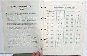 1959-1962 Ford Lincoln Mercury Parts & Accessories Numbers Cross Reference List