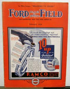 1938 Ford Dealer & Service Field Feb Issue Trucks Zephyr V8 Fordson DeLuxe