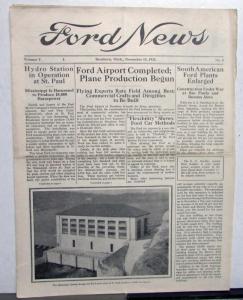 1924 Ford News 11/15/24 Model T Employee Paper