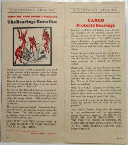 1925 Camco Turbine Pump Successful Selling Sales Rep Only Instruction Booklet