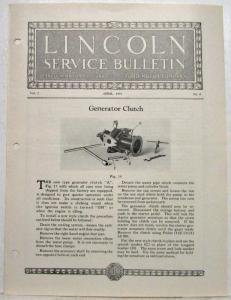1925 Lincoln Service Bulletin 10 Issues from Volume 2