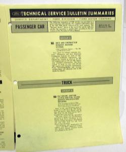 1966 Ford Service Department Technical Service Bulletin Summaries Set Of 3