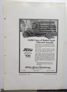 1926 Ford Model T Ton Truck Open Cab Delivery Light Duty Ad Proof