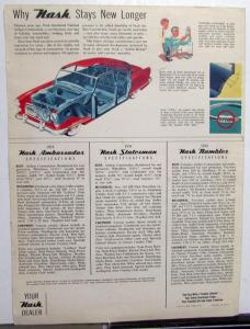 1954 Nash Ambassador Statesman Rambler Airflytes XL Sales Folder Original